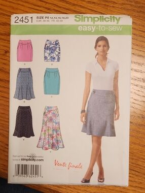 Simplicity Women's A-Line Skirt Pattern - Easy-to-Sew Uncut Size 12-20